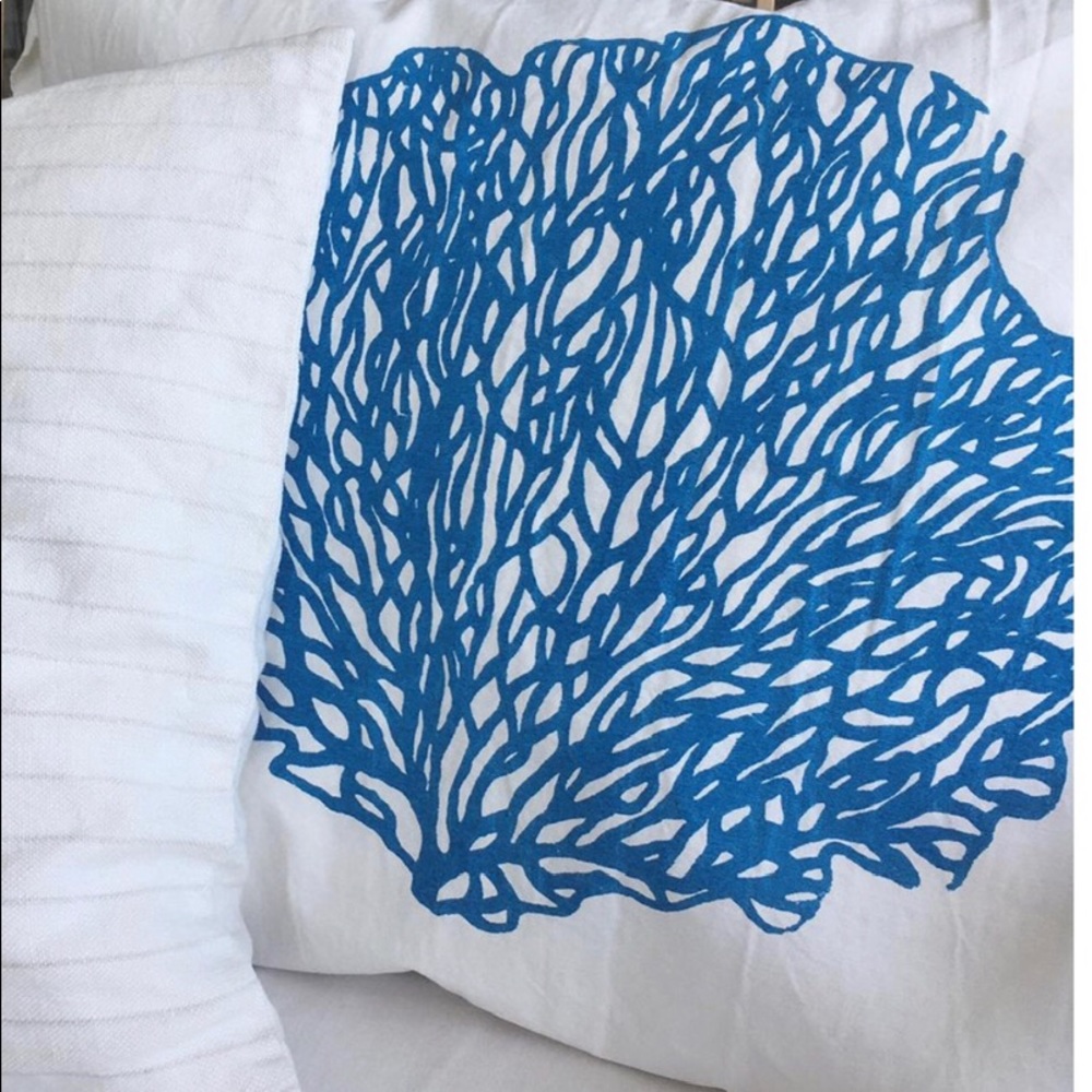 Hand-made, hand-painted cotton pillow cover